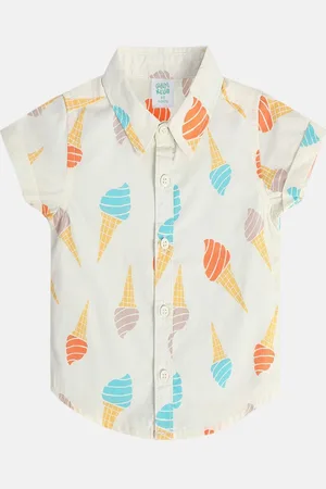 MINI KLUB Boys Opaque Printed Casual Shirt