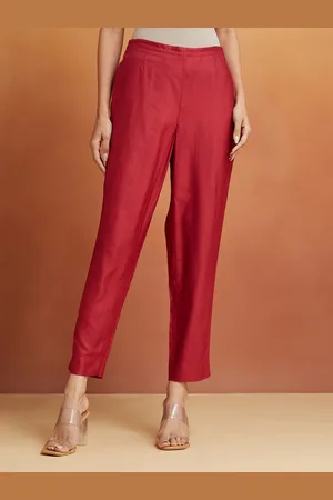 Fabindia Women Pleated Regular Trousers