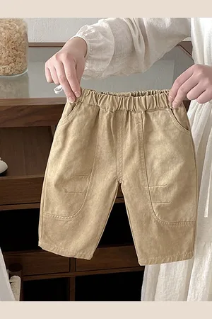 LULU & SKY Boys Straight Fit High-Rise Trousers