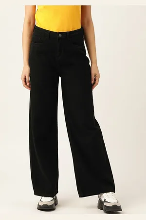 DressBerry Women Black Flared High-Rise Jeans