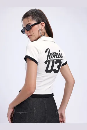 DressBerry Vibe Check Printed Crop Top