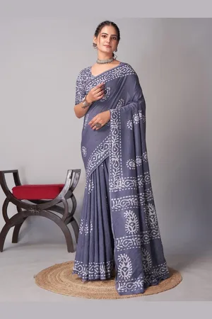 HERE&NOW Batik Block Print Saree