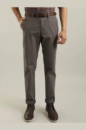 Indian Terrain Men Brooklyn Slim Fit Cotton Formal Trousers
