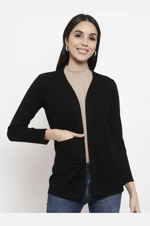Gipsy Women Black Solid Cardigan Sweater
