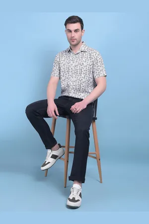 Crimsoune Club Classic Slim Fit Printed Cotton Casual Shirt