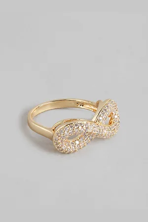 DressBerry Women Infinity Shape Stone-Studded Finger Ring