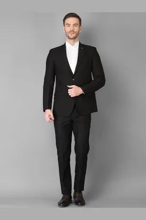 Canary London Men Black Self Design Slim-Fit Single-Breasted Two-Piece Formal Suits