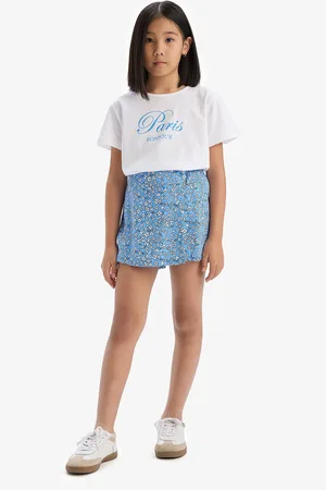 DeFacto Girls Printed T-shirt with Skirt