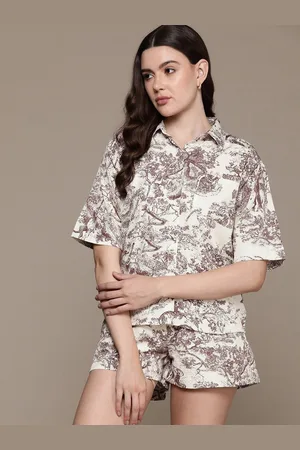 DressBerry Floral Printed Shirt Collar Shirt With Shorts