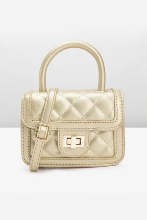 DressBerry Quilted Structured Satchel Bag