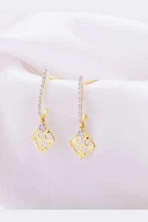 GIVA 14K Yellow Gold Radiance Diamond Earrings