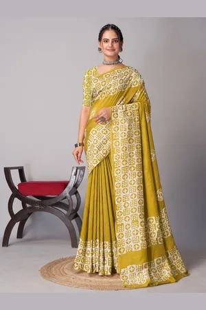 HERE&NOW Batik Block Print Saree