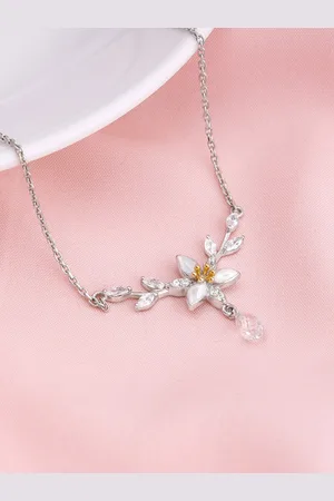 GIVA Sterling Silver Rhodium-Plated Necklace
