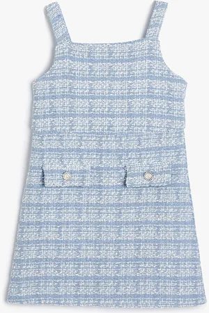 Koton Girls Geometric Printed Square Neck Sleeveless A-Line Dress