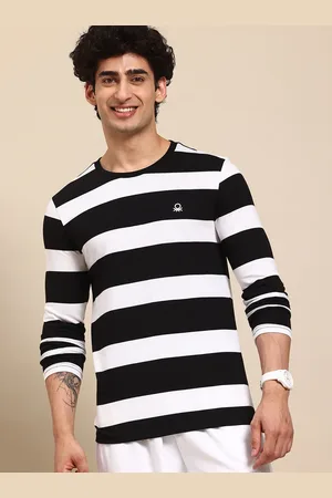 Benetton Striped Monochrome T-shirt