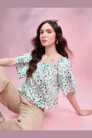 DressBerry Floral Print Flared Sleeve Top