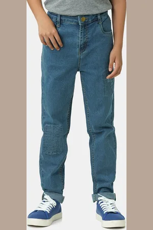 URBANO Boys Mid-Rise Slim Fit Low Distress Light Fade Stretchable Jeans