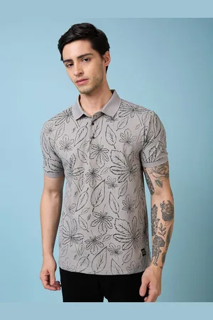 Status Quo Men Floral Printed Polo Collar Regular Fit T-shirt