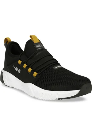 Campus Men Black Mesh Running Shoes