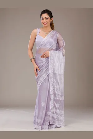 Koskii Floral Embroidered Tissue Saree