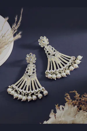 ATIBELLE Gold Plated Contemporary Drop Earrings