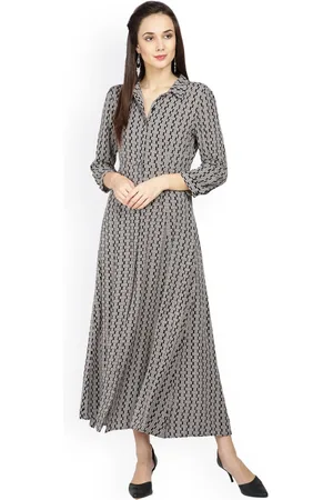 Gipsy Women Black Printed Maxi Dress