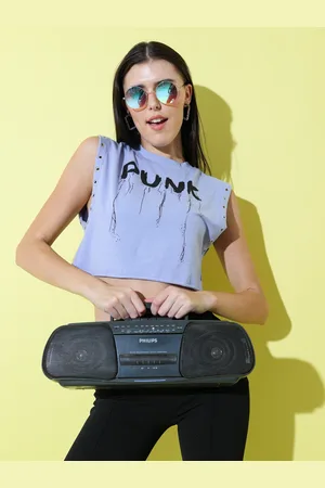 Stylecast Print Cotton Boxy Crop Top