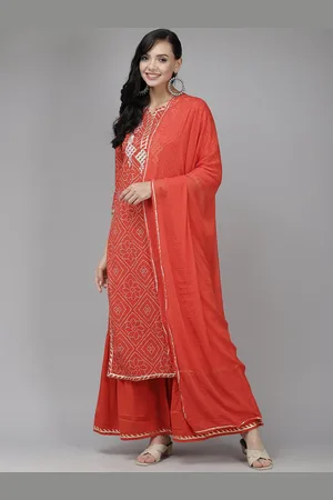 Indo Era Printed Gotta Patti Kurta with Sharara & Dupatta