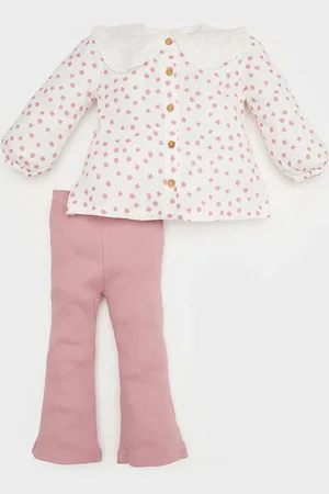 DeFacto Girls Printed Top with Trousers