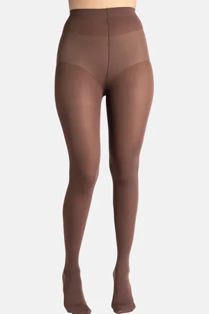Theater Women Brown Solid Brun Stockings