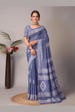 HERE&NOW Batik Block Print Saree