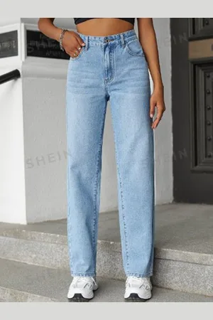 BAESD Women Comfort Wide Leg Light Fade Stretchable Jeans