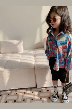 LULU & SKY Girls Opaque Printed Casual Shirt