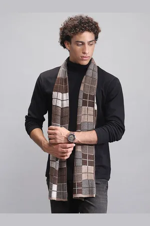 Monte Carlo Men Checked Merino Wool Mufflers