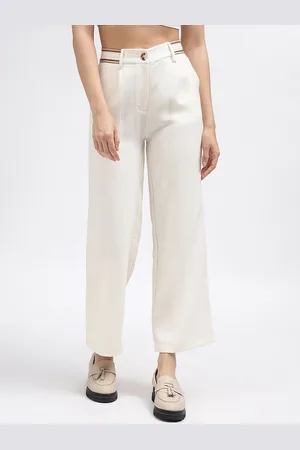 ICONIC Women Solid Regular Fit Trouser