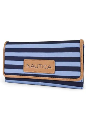 Nautica Women Striped Wrist Loop Three Fold Wallet