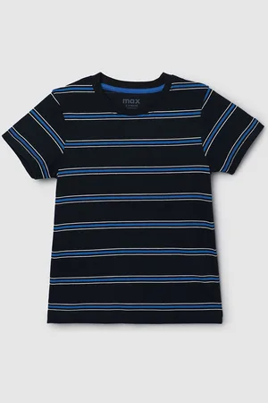 Max Collection Boys Striped Printed Pure Cotton T-shirt