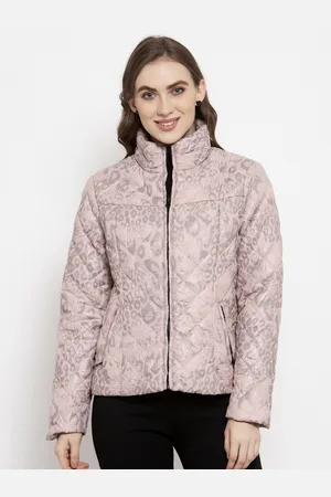 Gipsy Women Pink Animal Printed Quilted Jacket