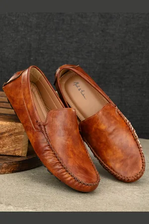 Mast & Harbour Men Tan Textured Driving Shoes