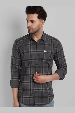 Majestic Men Grey Pure Cotton Slim Fit Tartan Checks Checked Casual Shirt
