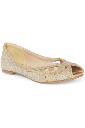 Pantaloons Women Gold-Toned Embellished Party Ballerinas Flats