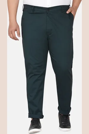 John Pride Plus Size Men Green Trousers