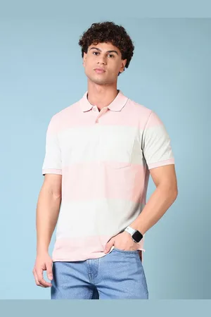 V-Mart Men Striped Polo Collar Pockets T-shirt