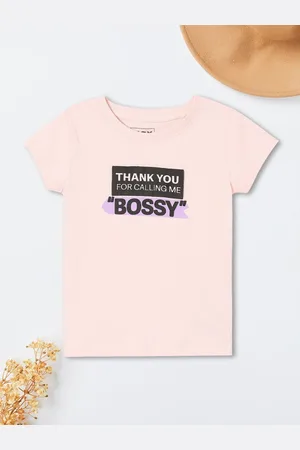 Max Collection Girls Typography Printed T-shirt