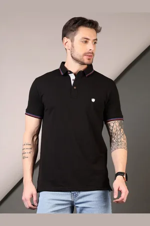 V-Mart Men Solid Polo Collar Cotton T-shirt
