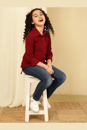 BAESD Girls Solid Shirt Style Top