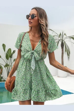 DressBerry Floral Print Fit & Flare Mini Dress