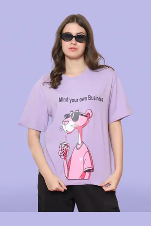 Mast & Harbour Women Graphic Printed Round Neck Cotton Oversized T-shirt