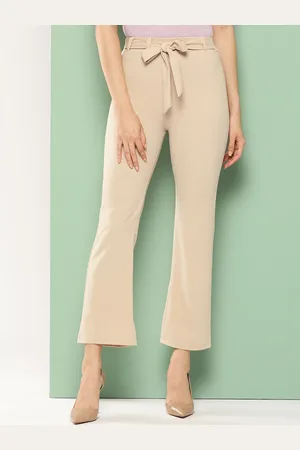 Chemistry Women Smart High-Rise Regular Fit Cropped Formal Trousers