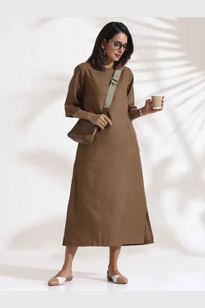 trueBrowns Women A-Line Midi Dress